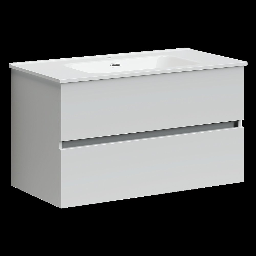 Тумба с раковиной Sancos Urban UR90W белый глянец для ванной в интернет-магазине Sanbest