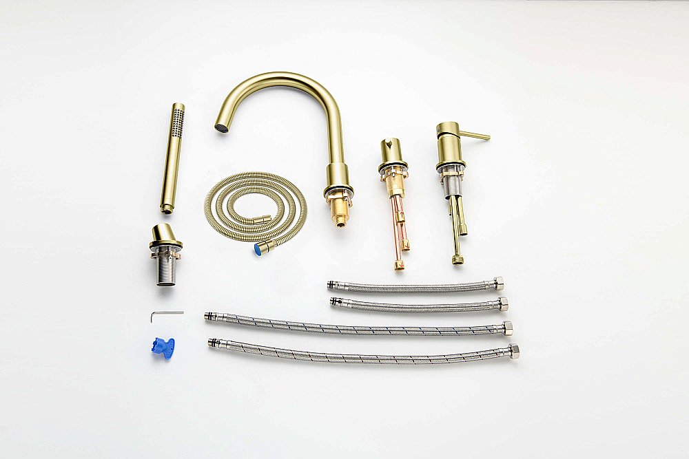 Смеситель на борт ванны Aquatek Европа AQ1348BG золото шлифованное купить в интернет-магазине сантехники Sanbest