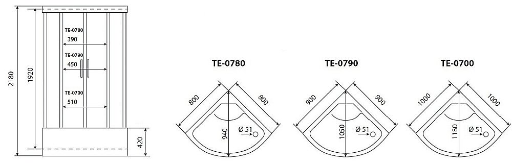 Душевая кабина Timo Eco TE-0790 P купить в интернет-магазине Sanbest