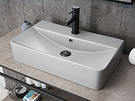 Раковина накладная Gid Gm1344 серая матовая купить в интернет-магазине Sanbest