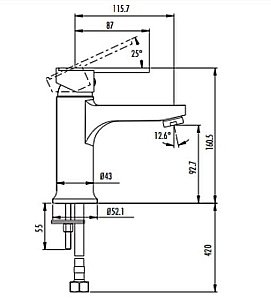 Смеситель для раковины Creavit Vega VG1840 купить в интернет-магазине сантехники Sanbest