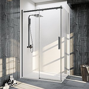 Душевой уголок Veconi Rovigo RV070GR-12090-01-C4 120х90 стекло прозрачное/профиль брашированный графит купить в интернет-магазине Sanbest