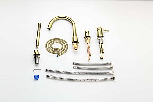 Смеситель на борт ванны Aquatek Европа AQ1348BG золото шлифованное купить в интернет-магазине сантехники Sanbest