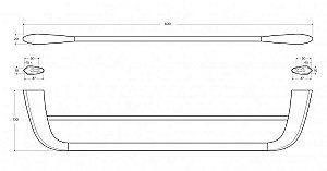 Полотенцедержатель Cezares LINER-THD-60-01 хром купить в интернет-магазине сантехники Sanbest