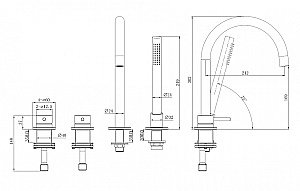 Смеситель для ванны Abber Wasser Kreis 316 AF8113BG брашированное золото купить в интернет-магазине сантехники Sanbest