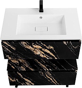 Тумба с раковиной Cezares Slider 80 SLIDER-800-1C-SO-NF черный фьюжн для ванной в интернет-магазине Sanbest