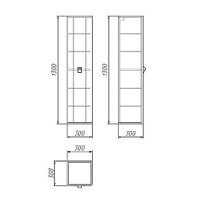 Пенал подвесной Grossman Норма 30 303012 белый глянцевый для ванной в интернет-магазине сантехники Sanbest