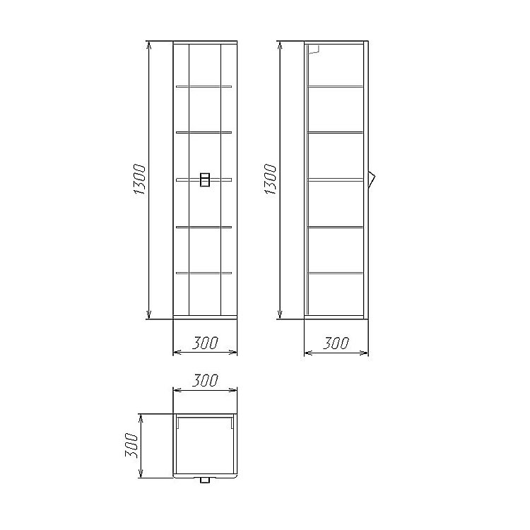 Пенал подвесной Grossman Норма 30 303012 белый глянцевый для ванной в интернет-магазине сантехники Sanbest