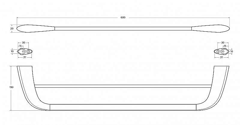 Полотенцедержатель Cezares LINER-THD-60-01 хром купить в интернет-магазине сантехники Sanbest