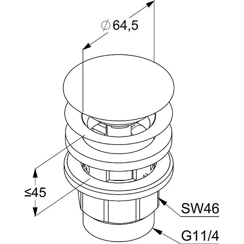 Донный клапан Kludi 1042605-00 хром купить в интернет-магазине сантехники Sanbest