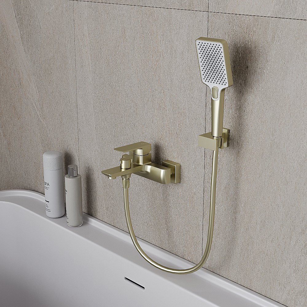 Смеитель для ванны Oliveeka D OL-639003A-BG золото матовое купить в интернет-магазине сантехники Sanbest