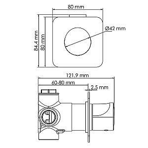 Дивертор Wasserkraft Havel A282 2 выхода, золото матовое для смесителя в интернет-магазине сантехники Sanbest