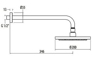 Верхний душ Gattoni Programma doccia 1090/PDC0 D=200 купить в интернет-магазине сантехники Sanbest
