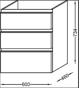 Тумба с раковиной Jacob Delafon VOX 60 3 ящика белая для ванной в интернет-магазине Sanbest