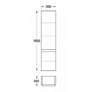 Пенал Pestan Prestige 35 PRS000P белый для ванной в интернет-магазине сантехники Sanbest