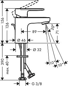 Смеситель для раковины Hansgrohe Vernis Blend 70 71550670 купить в интернет-магазине сантехники Sanbest