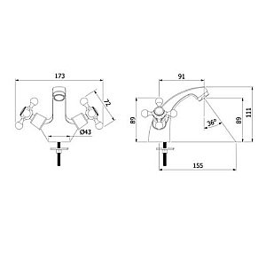 Смеситель для раковины Milardo Duplex DUPSB01M01 хром купить в интернет-магазине сантехники Sanbest