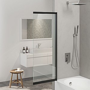 Шторка для ванны Berges RIVER S Slider Black 980 065015 стекло прозрачное купить в интернет-магазине Sanbest