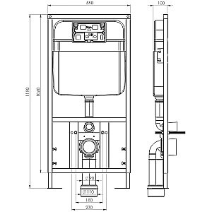 Унитаз SantiLine SL-5004MB SL-04 безободковый, с инсталляцией, с крышкой микролифт, черный матовый/кнопка черная матовая купить в интернет-магазине Sanbest