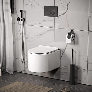 Унитаз подвесной Grossman Thin Rim GR-5606SQ белый, безободковый, с крышкой микролифт, слив торнадо купить в интернет-магазине Sanbest