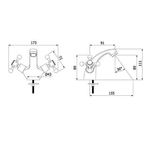 Смеситель для раковины Milardo Duplex DUPSB01M01 хром купить в интернет-магазине сантехники Sanbest