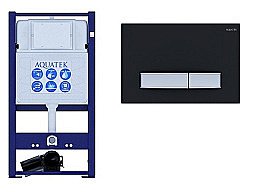 Инсталляция для унитаза Aquatek INS-0000016 с кнопкой KDI-0000031 черная матовая/никель купить в интернет-магазине сантехники Sanbest