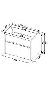 Тумба с раковиной Aquanet Латина 80 для ванной в интернет-магазине Sanbest