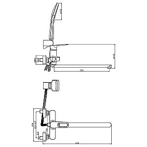 Смеситель для ванны Rossinka RS46-32 купить в интернет-магазине сантехники Sanbest