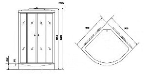 Душевая кабина Niagara Luxe 7715W 90х90 профиль серебро/стекло прозрачное купить в интернет-магазине Sanbest