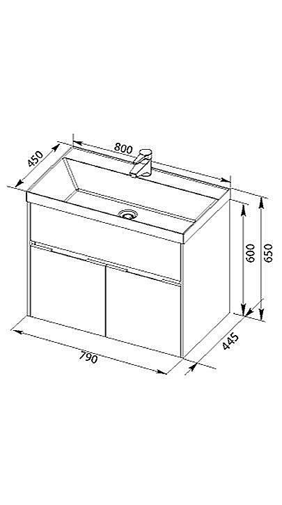Тумба с раковиной Aquanet Латина 80 для ванной в интернет-магазине Sanbest
