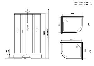 Душевая кабина Niagara Classic NG-33984-14BKT 90х80 купить в интернет-магазине Sanbest