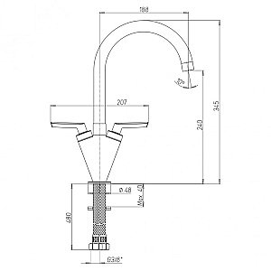 Смеситель для кухни PAINI Neptune 64CR572NPKM хром купить в интернет-магазине сантехники Sanbest
