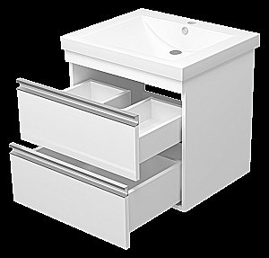 Тумба с раковиной Misty Ингрид - 60 П-Инг-01060-011П2Я белая для ванной в интернет-магазине Sanbest