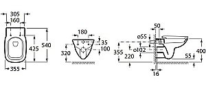 Унитаз подвесной Roca Debba SQUARE 346997000 купить в интернет-магазине Sanbest