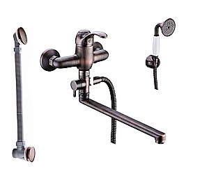 Смеситель для ванны WasserKRAFT A1302L.055 слив-перелив, темная бронза купить в интернет-магазине сантехники Sanbest