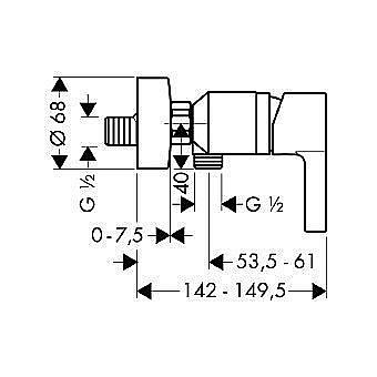 Смеситель для душа Hansgrohe Metris S 31660000 купить в интернет-магазине сантехники Sanbest