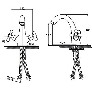 Смеситель для раковины Kaiser Carlson Style 44311-3 купить в интернет-магазине сантехники Sanbest