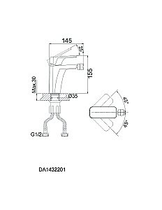 Смеситель для биде D&K Berlin Kunste DA1432213 купить в интернет-магазине сантехники Sanbest