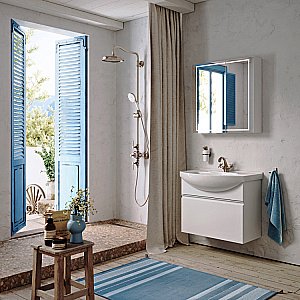 Тумба с раковиной Aqwella Rodos 88 ROD01081 белая для ванной в интернет-магазине Sanbest