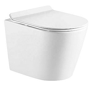 Унитаз подвесной Azario Fonti AZ-402W белый, безободковый, с крышкой микролифт купить в интернет-магазине Sanbest