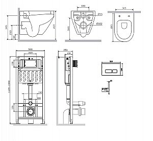 Унитаз подвесной AM.PM Spirit 2.0 IS49001.701700 белый, безободковый, с инсталляцией купить в интернет-магазине Sanbest