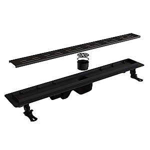 Душевой лоток RGW Drain Leo-30 60 черный купить в интернет-магазине Sanbest