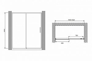 Душевая дверь Abber Komfort 150 прозрачная/хром купить в интернет-магазине Sanbest