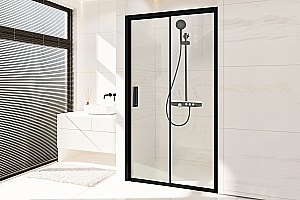 Душевая дверь Royal Bath ACCORD RB HS-T-BL 140x200 стекло прозрачное/профиль черный купить в интернет-магазине Sanbest