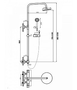 Душевая система Agger Thermo A2451244 черная матовая купить в интернет-магазине сантехники Sanbest