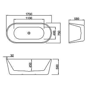 Ванна Azario RICH 170х75 AZ-6605-17075 белая купить в интернет-магазине Sanbest