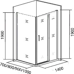Душевой уголок Good Door Cofe WTW+SP 140х90 стекло прозрачное/профиль хром купить в интернет-магазине Sanbest