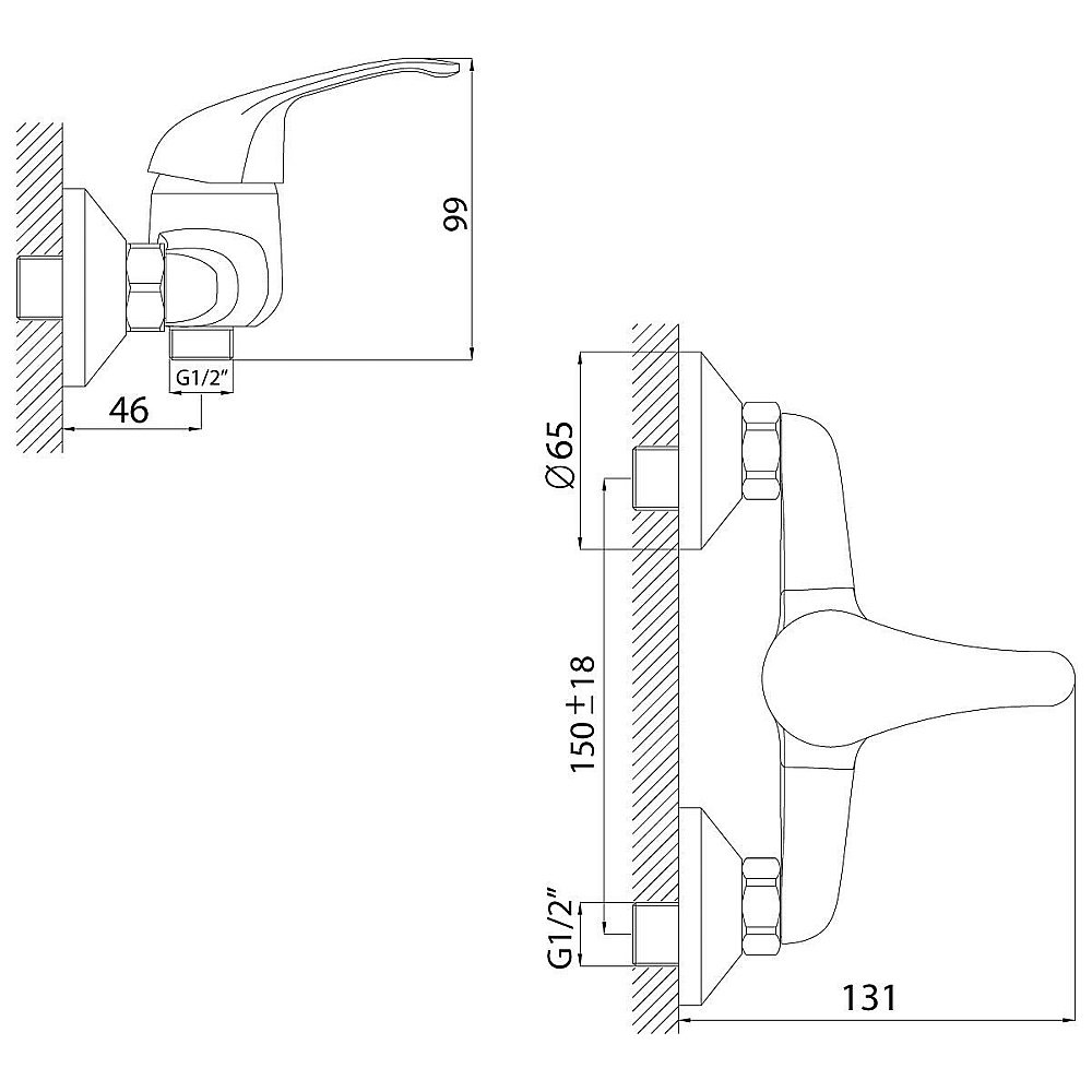Смеситель для душа Rossinka A A35-41 купить в интернет-магазине сантехники Sanbest