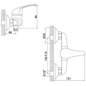 Смеситель для душа Rossinka A A35-41 купить в интернет-магазине сантехники Sanbest