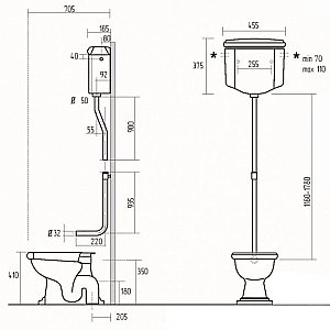 Унитаз Migliore Bella 20621 с высоким бачком выпуск в пол белый/хром купить в интернет-магазине Sanbest